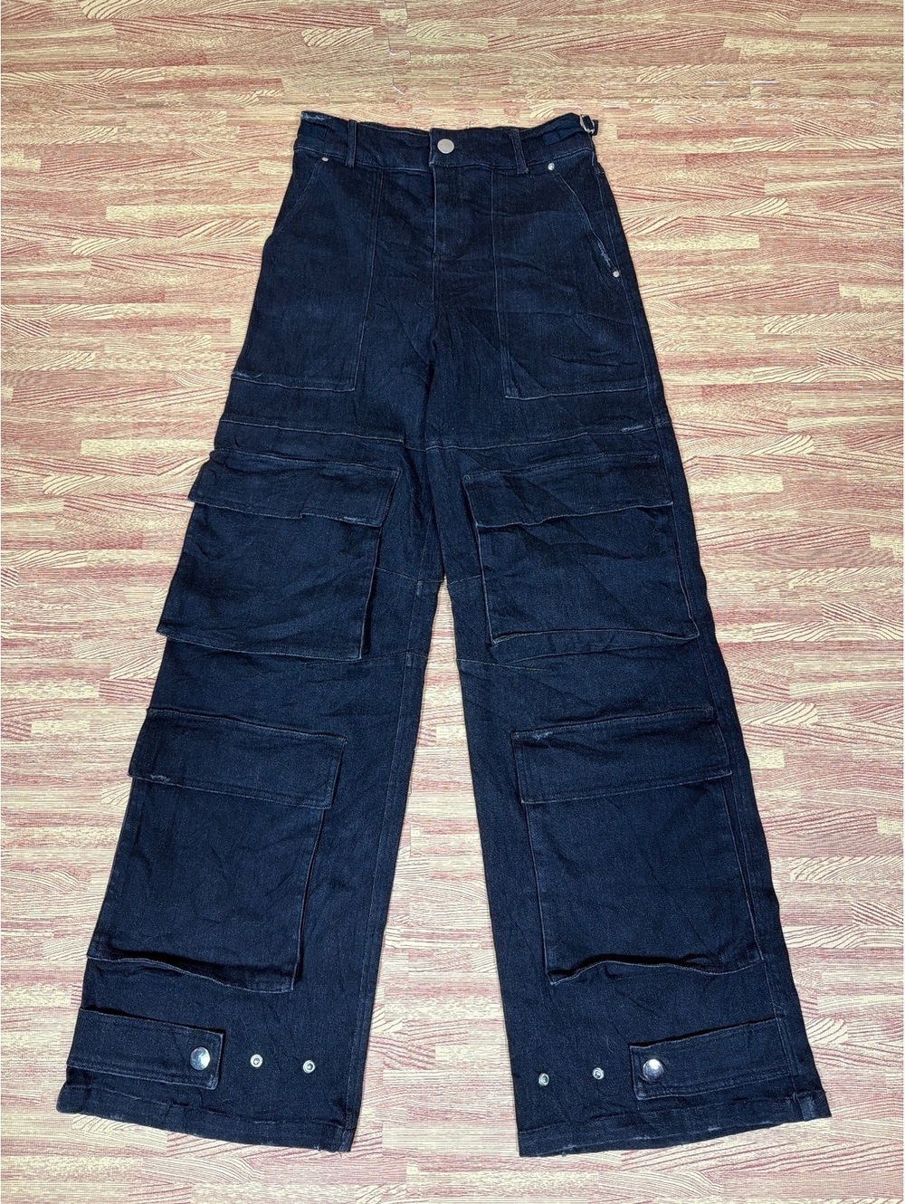 H:ours Black Denim Wide Leg Streetwear Size XS